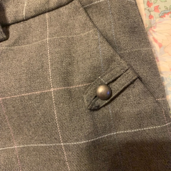 Vintage Old Navy low waist grey checked cuffed crop pant size 10 - Picture 4 of 5